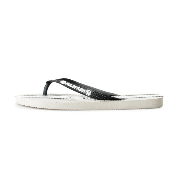 Philipp Plein Grey Rubber Logo Print Flip Flops Shoes main image 7